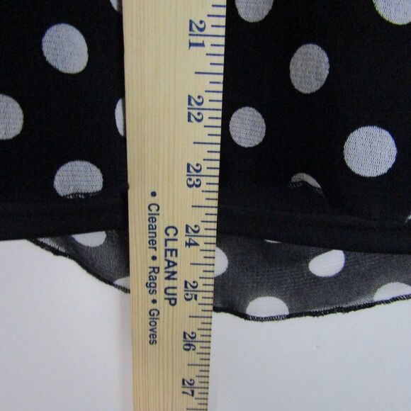 BCBGMaxAzria Top Large Black Polka Dots Sheer Y2K Vintage Whimsygoth Grunge - Picture 11 of 13